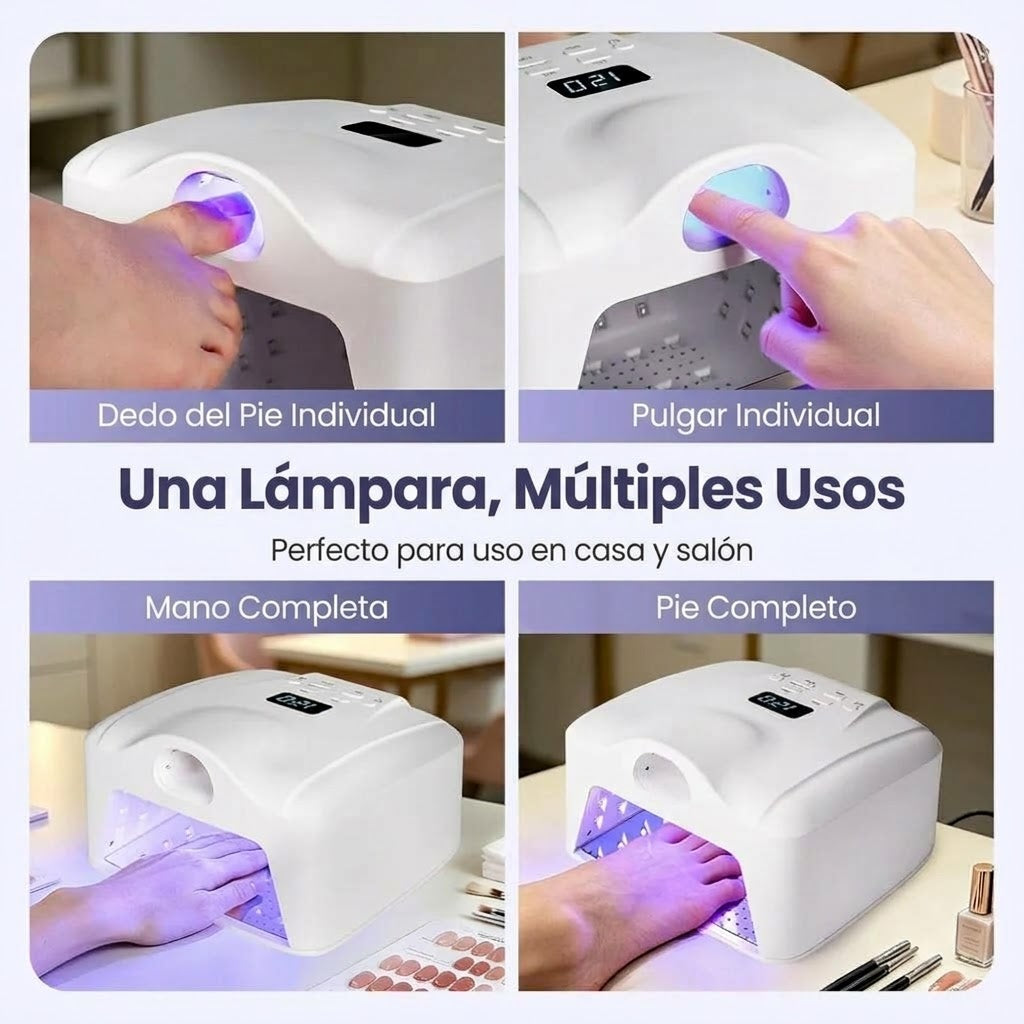 Lámpara de Uñas UV LED Profesional con Doble Zona y Sensor Automático
