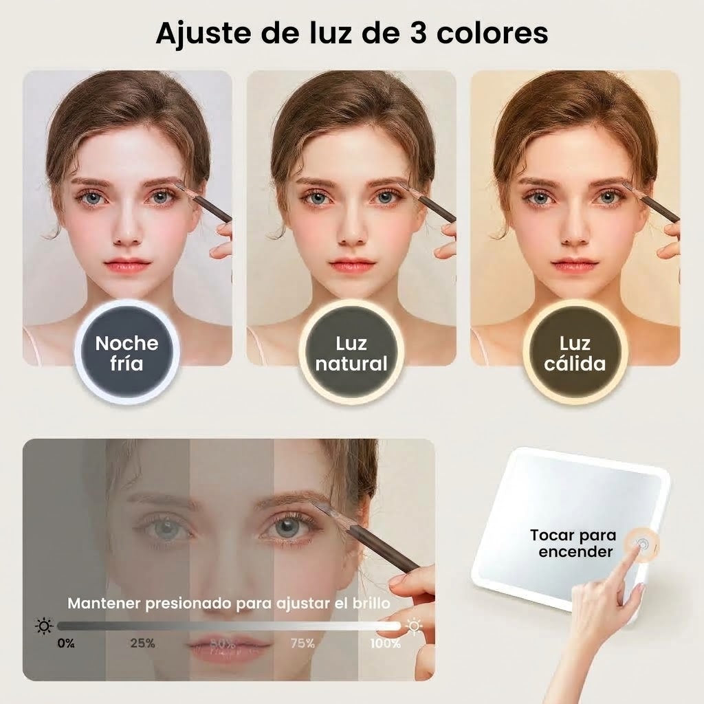 Neceser de Maquillaje con Espejo LED