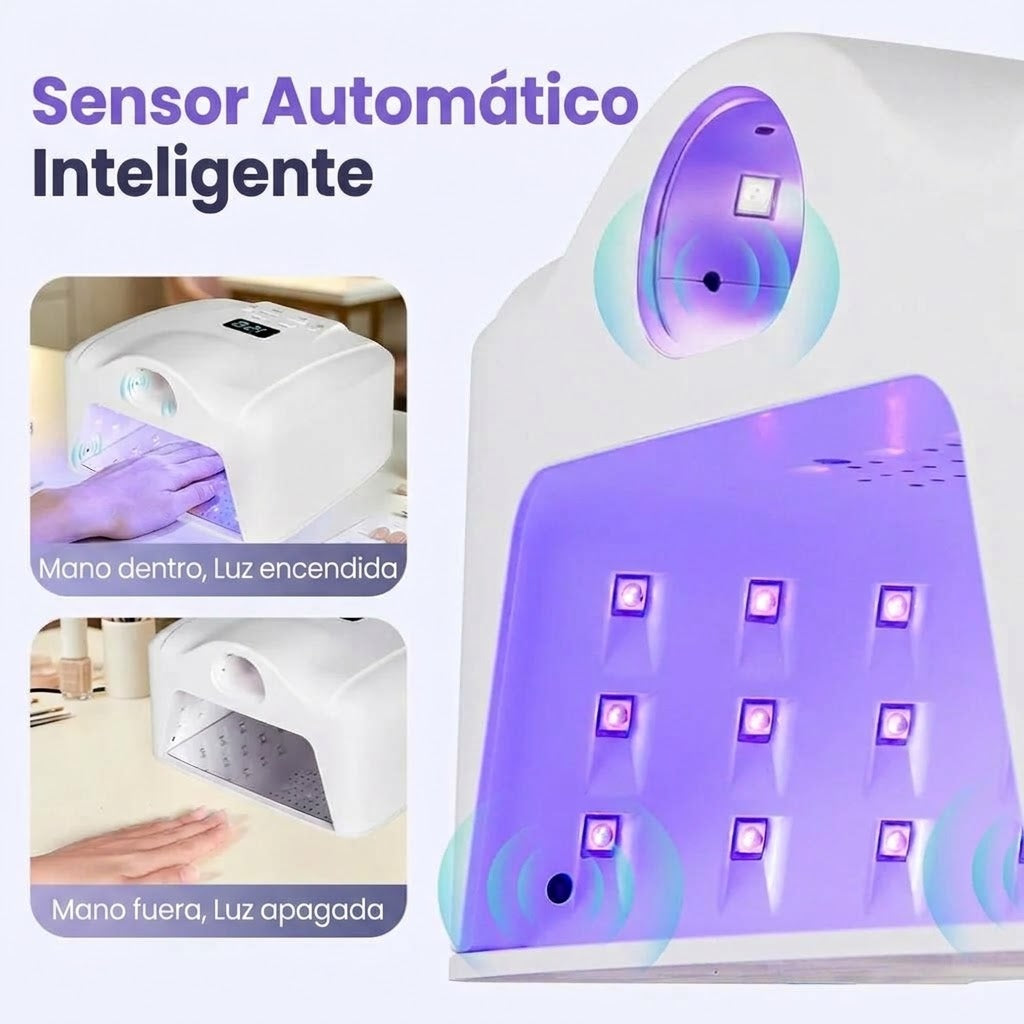 Lámpara de Uñas UV LED Profesional con Doble Zona y Sensor Automático