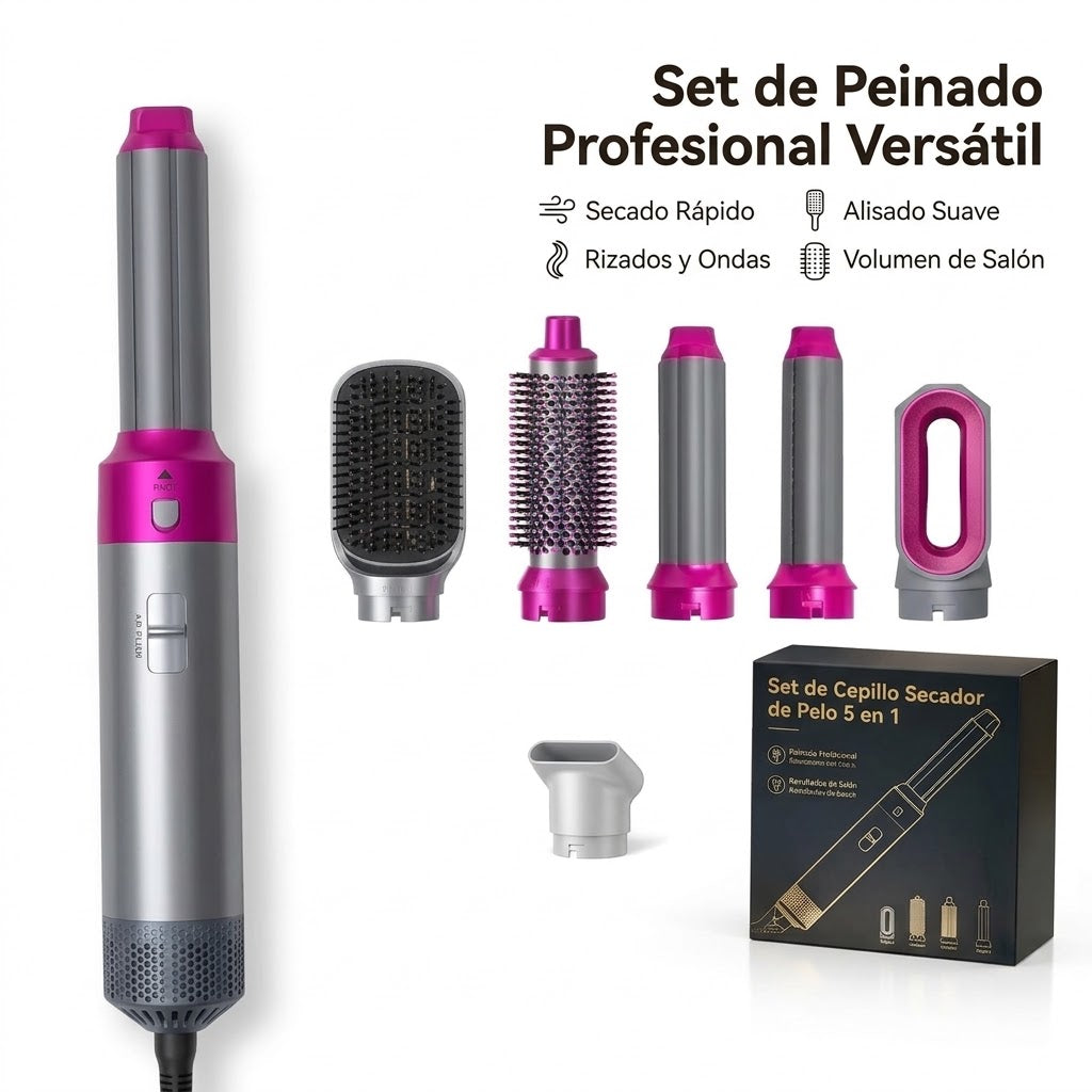 Moldeador de Pelo 5 en 1 con Secador