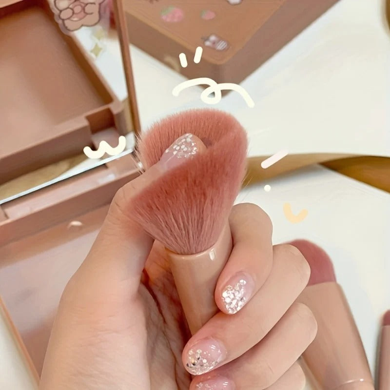 Set de 5 brochas de maquillaje de viaje con espejo integrado