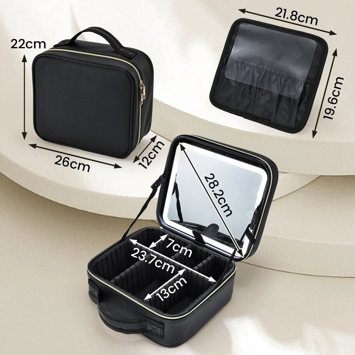 Neceser de Maquillaje con Espejo LED