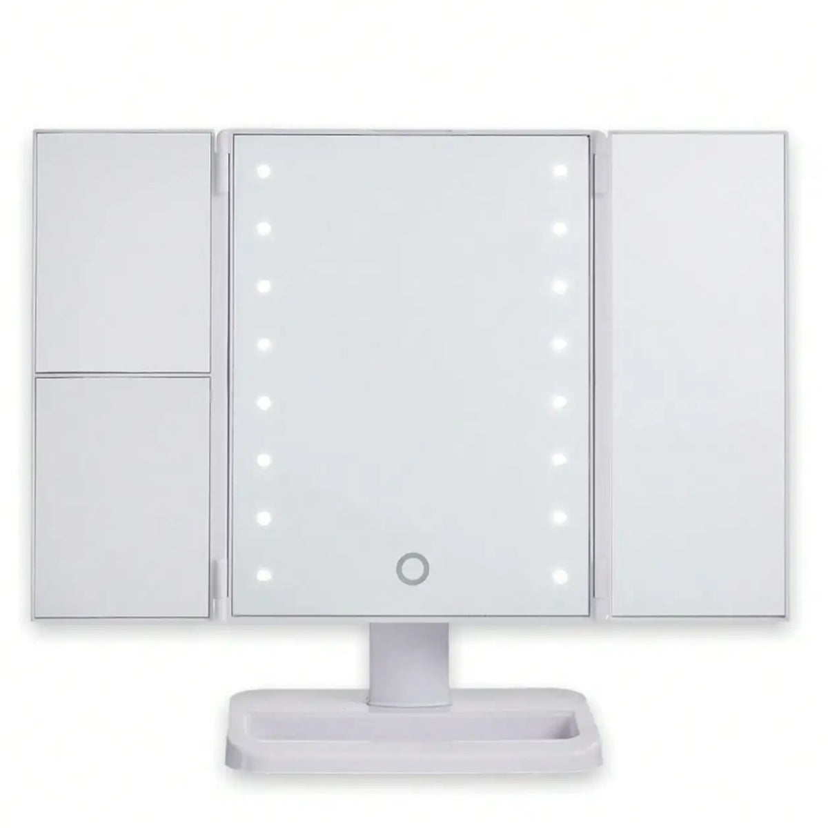 Espejo de Maquillaje LED Plegable con Aumento
